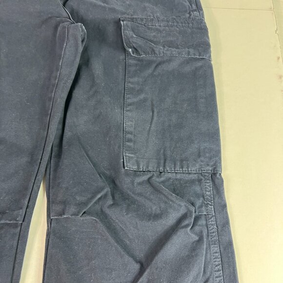 Zara Pants Women's 29x29* High Rise Wide Leg Dark Blue Faded Cargos Tag 4 - Picture 3 of 16
